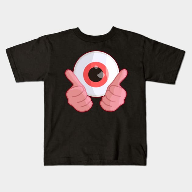 Thumbs up for eyes Red Kids T-Shirt by ComicSpider